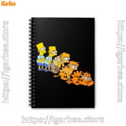 0 bart turning into garfield black notebook