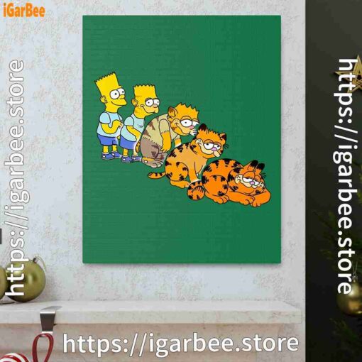 0 bart turning into garfield green canvas
