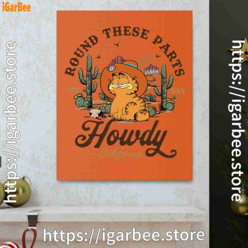0 california howdy garfield cowboy orange canvas