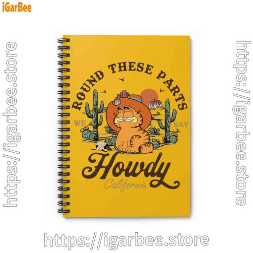 0 california howdy garfield cowboy yellow notebook