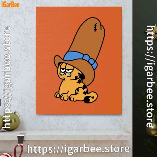 0 cowboy garfield smile on the day orange canvas