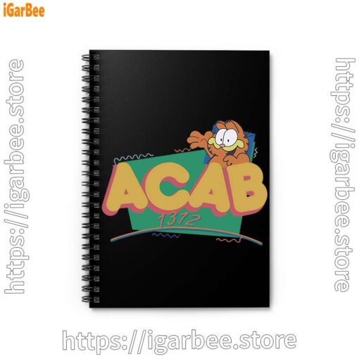 0 garfield acab black notebook