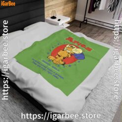 0 garfield aries green blanket