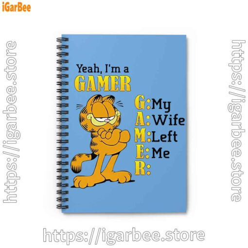 0 garfield gamer blue notebook