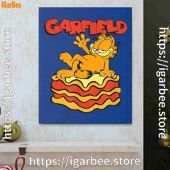 0 garfield lasagna slice pose blue canvas