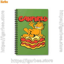 0 garfield lasagna slice pose green notebook