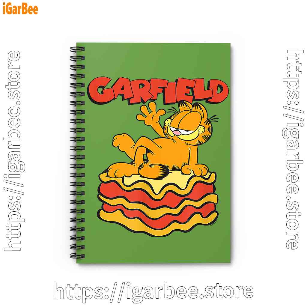 garfield lasagna slice pose green notebook garfield lasagna slice pose green notebook