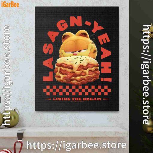 0 garfield lasagna yeah black canvas