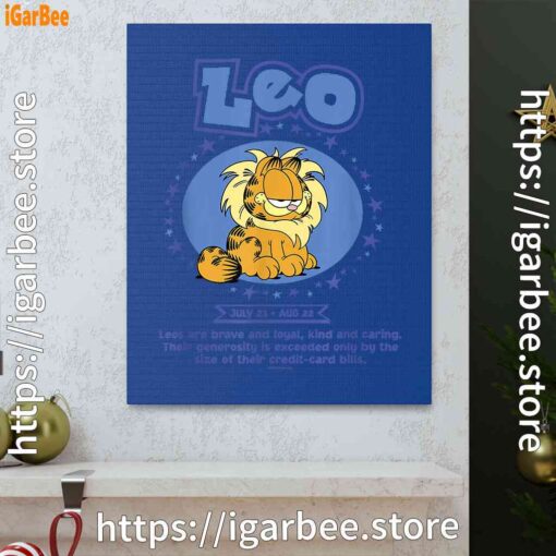 0 garfield leo zodiac sign horoscope humor blue canvas