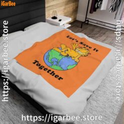 0 garfield let's save it together orange blanket
