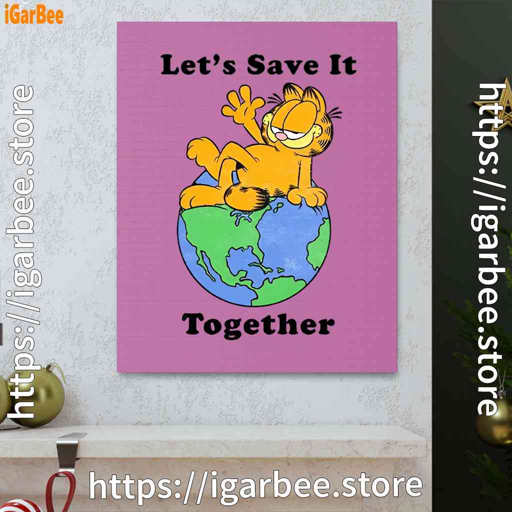 garfield lets save it together pink canvas garfield lets save it together pink canvas