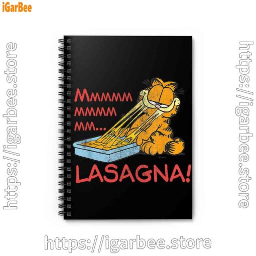 0 garfield mmm lasagna is life black notebook