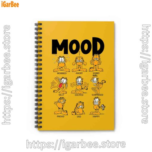 0 garfield mood yellow notebook