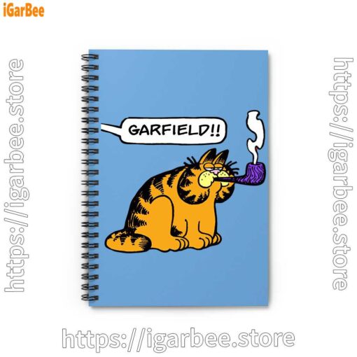 0 garfield pipe blue notebook