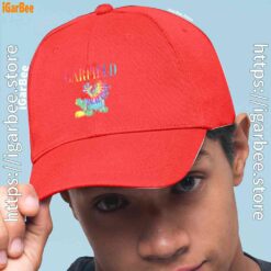 0 garfield tie dye red hat