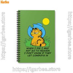 0 garfield when die green notebook