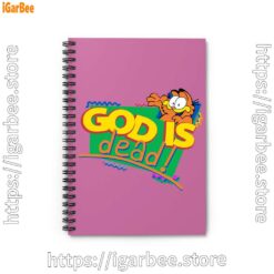 0 god is dead garfield pink notebook