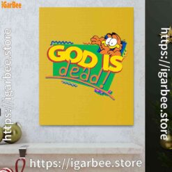 0 god is dead garfield yellow canvas