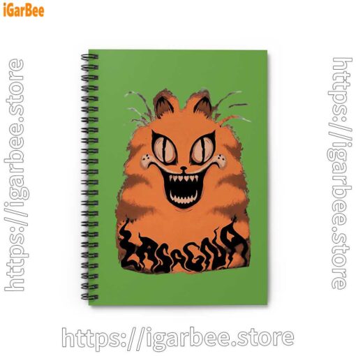 0 hausu garfield green notebook