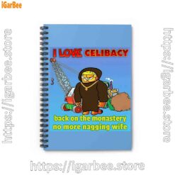 0 love celibacy garfield blue notebook