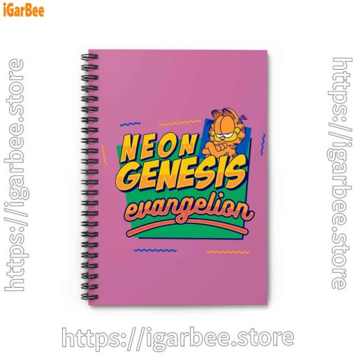 0 neon genesis evangelion garfield pink notebook