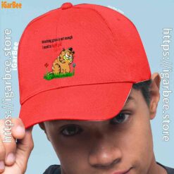 0 touching grass is not enough garfield red hat