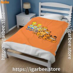 1 bart turning into garfield orange blanket