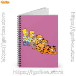 1 bart turning into garfield pink notebook