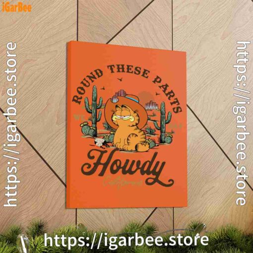 1 california howdy garfield cowboy orange canvas