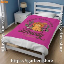 1 california howdy garfield cowboy pink blanket
