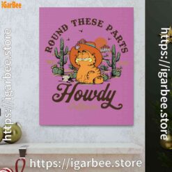 1 california howdy garfield cowboy pink canvas
