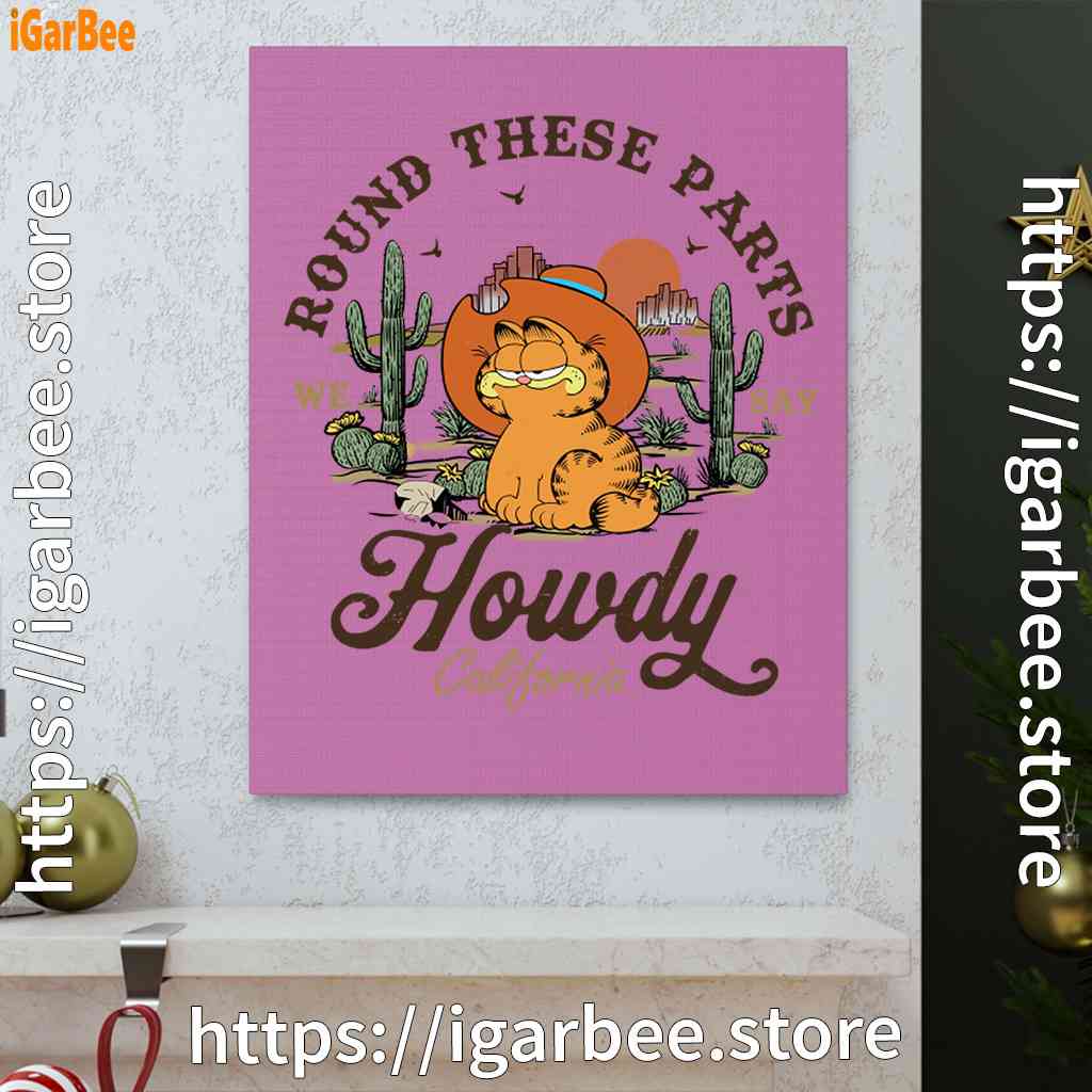 california howdy garfield cowboy pink canvas california howdy garfield cowboy pink canvas