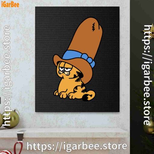 1 cowboy garfield smile on the day black canvas