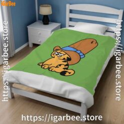 1 cowboy garfield smile on the day green blanket