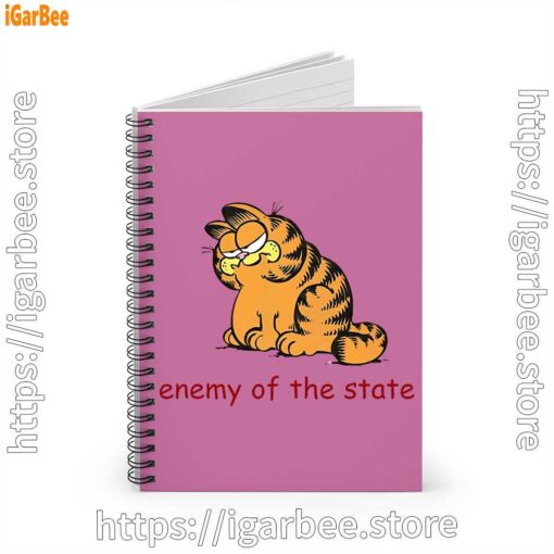 1 enemy of the state garfield pink notebook
