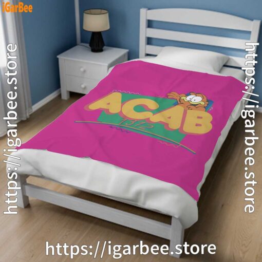 1 garfield acab pink blanket