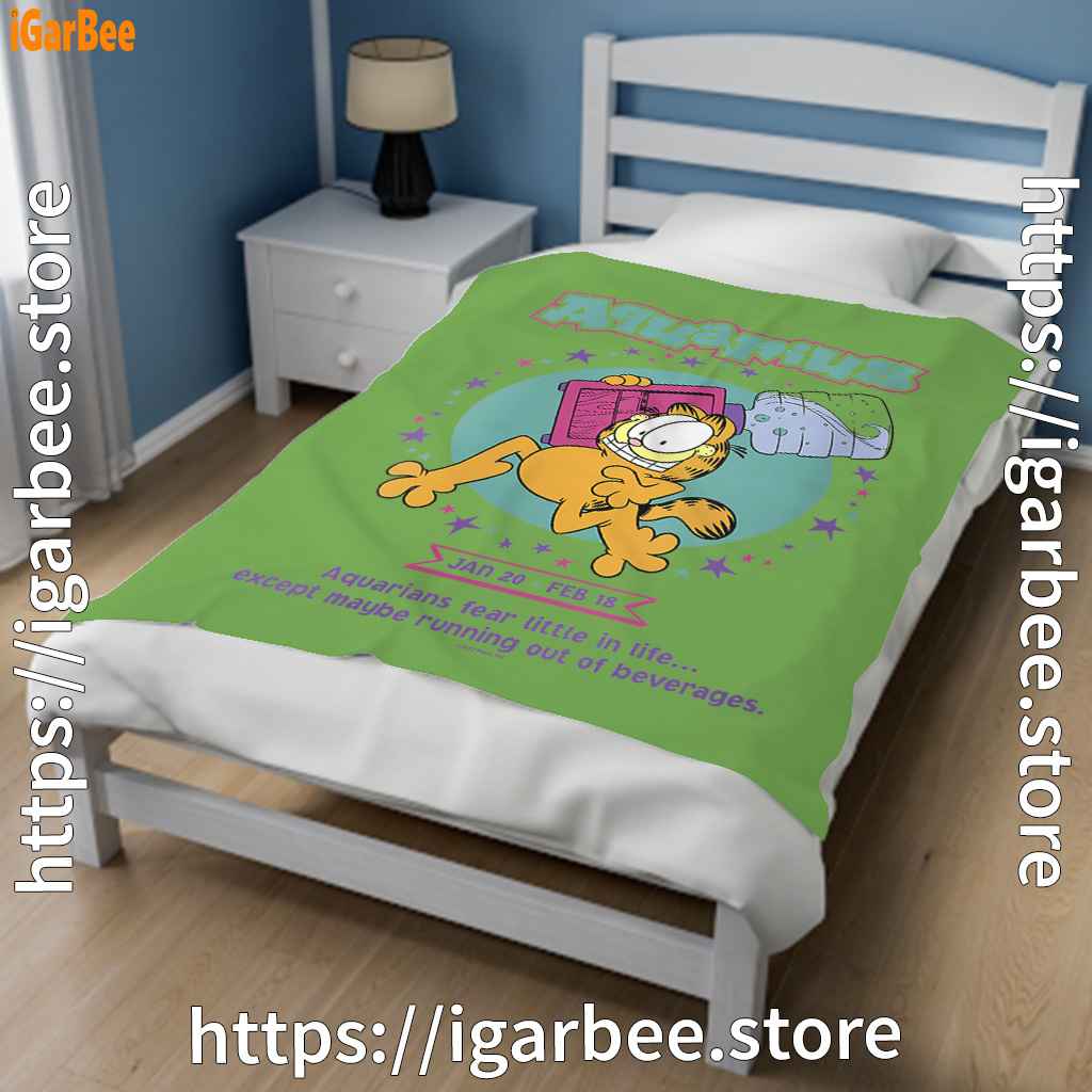 garfield aquarius green blanket garfield aquarius green blanket