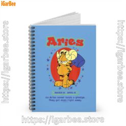 1 garfield aries blue notebook