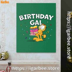 1 garfield birthday elebrating big chest green canvas