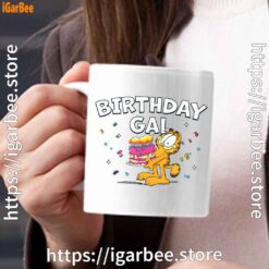 1 garfield birthday elebrating big chest white mug 15oz