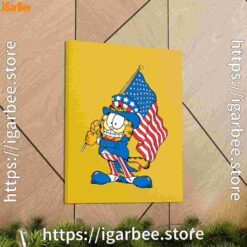 1 garfield black flag yellow canvas