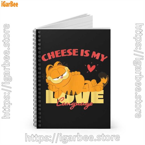 1 garfield cheese is my love lasagna black notebook