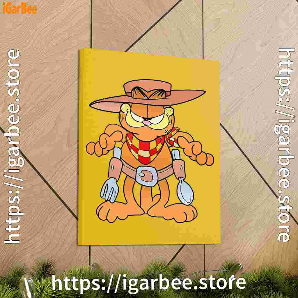 garfield cowboy with spoon and fork yellow canvas garfield cowboy with spoon and fork yellow canvas