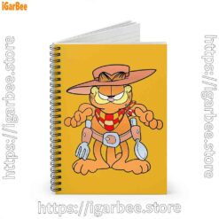 1 garfield cowboy with spoon and fork yellow notebook