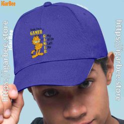 1 garfield gamer blue hat