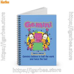 1 garfield gemini blue notebook