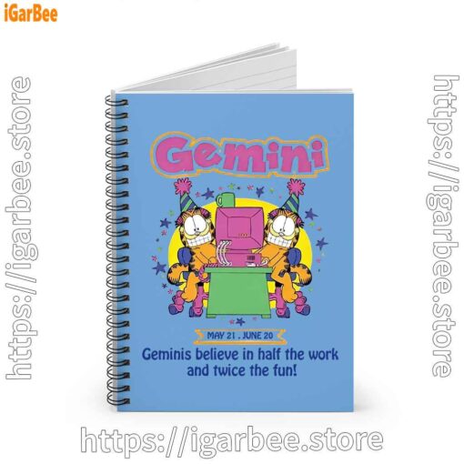 1 garfield gemini blue notebook