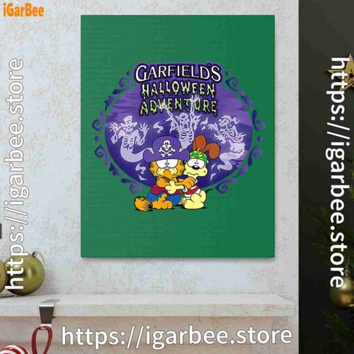 1 garfield halloween adventure hugging green canvas