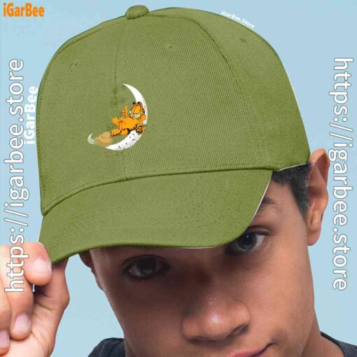 1 garfield halloween crescent moon broom riding green hat