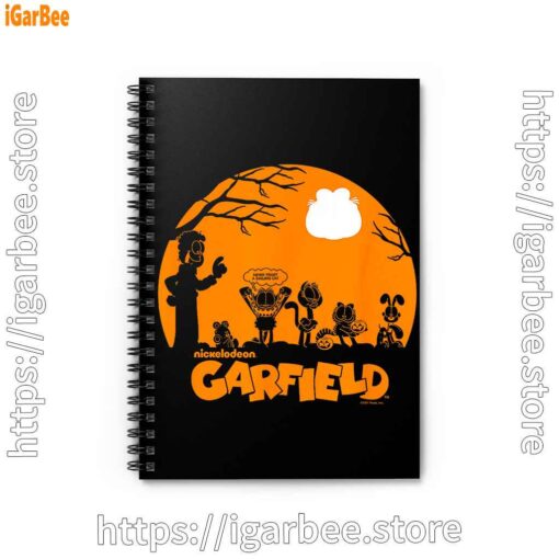 1 garfield halloween group shot nighttime spooky silhouette black notebook